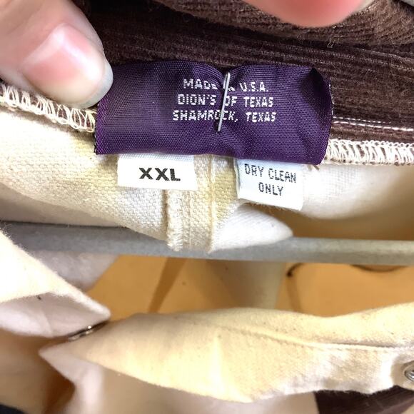 Vintage Dion of Texas Mens XXL Canvas Long Western Duster Jacket Beige Brown USA - Picture 4 of 7